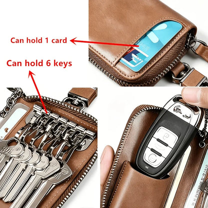 Genuine KeyChain Car Key Unisex Key Bag Multifunction Organizer Wallet Holder Smart Housekeeper Car Small Key Case Keys