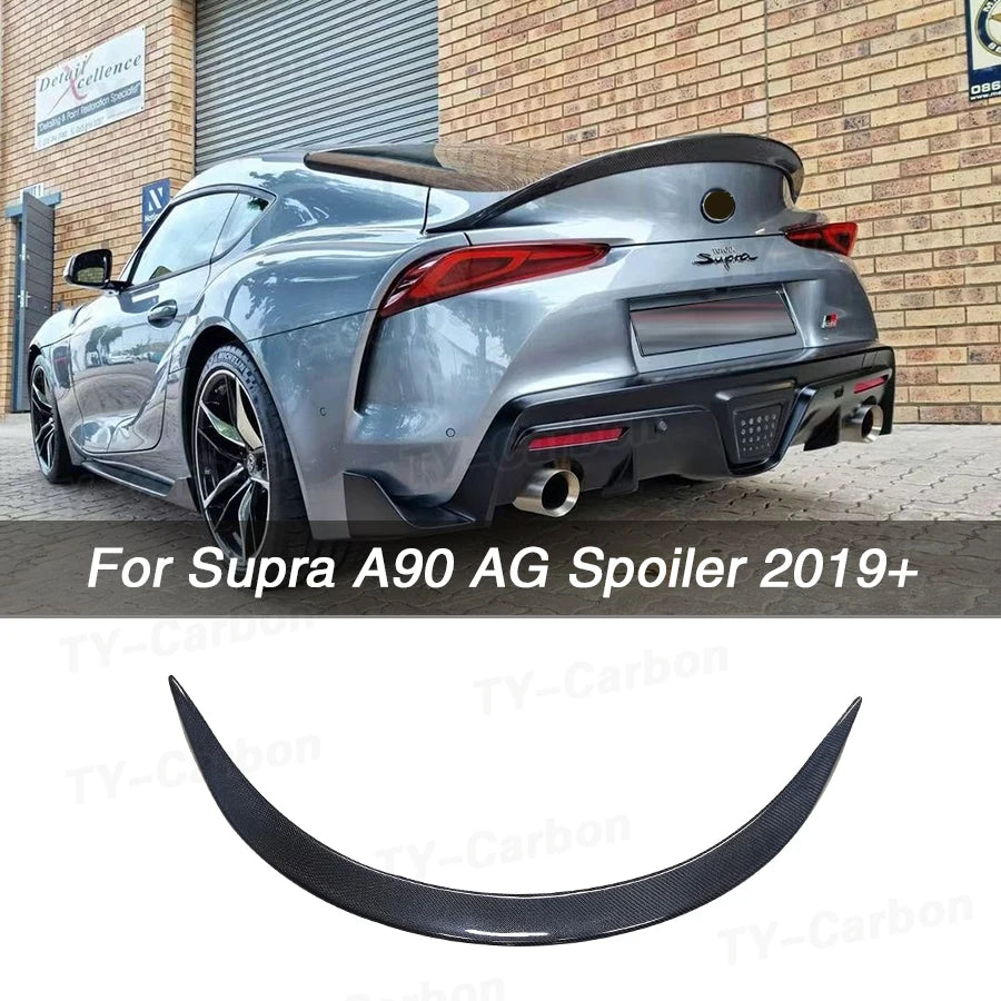 Real Carbon Fiber AG Style Spoiler For Toyota Supra GR MK5 A90 A91 Trunk Spoiler Flaps Rear Wing Car Trunk Diverter FRP