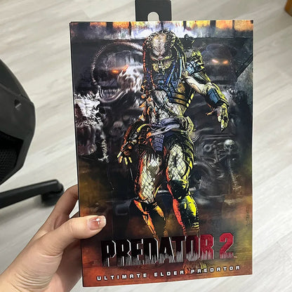 Elder Predator Figure With LED Predator VS Alien Edition Predator Alien Hunter Action Figure Model Collectible Gifts