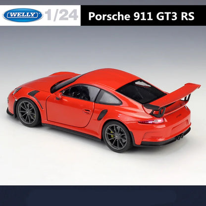 WELLY 1:24 Porsche 911 GT3 RS Alloy Sports Car Model Diecast Metal Racing Car Vehicles Model Simulation Collection Kids Toy Gift