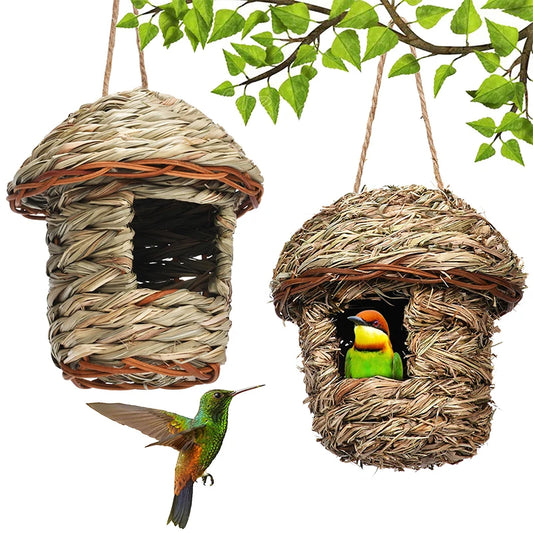 New Creative Handmade Grass Woven Bird Nest Courtyard Decoration Bird Habitat Ecological Bird House Hanging Parrot Nest Bedroom
