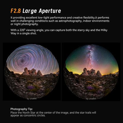 AstrHori 6mm F2.8 Full Frame Circular Fisheye Ultra Wide Angle Manual Prime Camera Lens for Sony E Canon RF Nikon Z Lumix Mount
