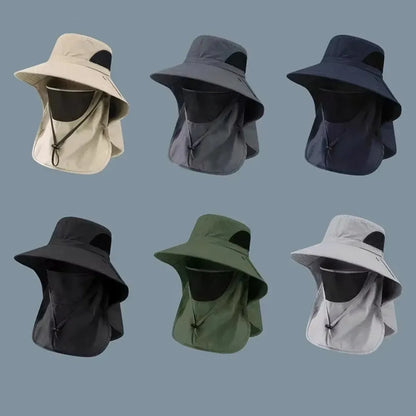Men's Summer Fishing Hat Wide Brim UV Protection Cap for Outdoor Sports Climbing Lightweight Sun Hat Fishing Cap