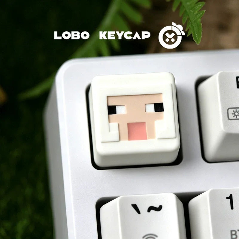 Cartoon Square Shape My World Series Pixel Style Keycap Esc Partial Products Eye Light-Transmitting Game Periphery Collectble