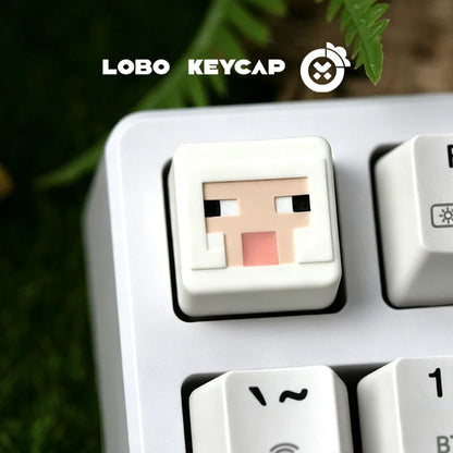 Cartoon Square Shape My World Series Pixel Style Keycap Esc Partial Products Eye Light-Transmitting Game Periphery Collectble
