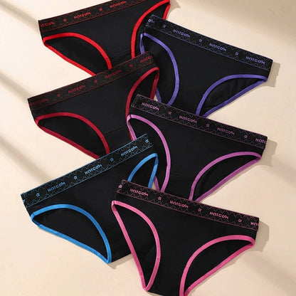 6Pcs Sexy Women Panties Soft Cotton Underpants Black Underwear Girls Briefs Female Breathable Stretch Panty Female Lingerie XS-L