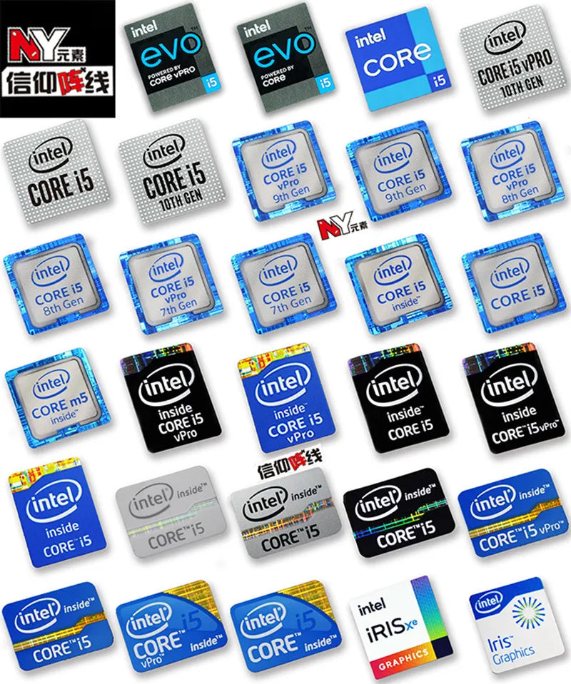 Original Core i5 1 2 3 4 5 6 7 8 9 10th Generation Laptop Desktop Label CPU Sticker