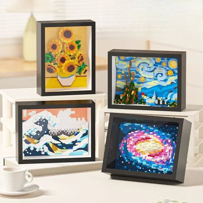 WIth Box World-famous Art Painting sunflower Van Gogh The Starry Night Galaxy Kanagawa 3D Diamond Building Block Toy Kids Gift
