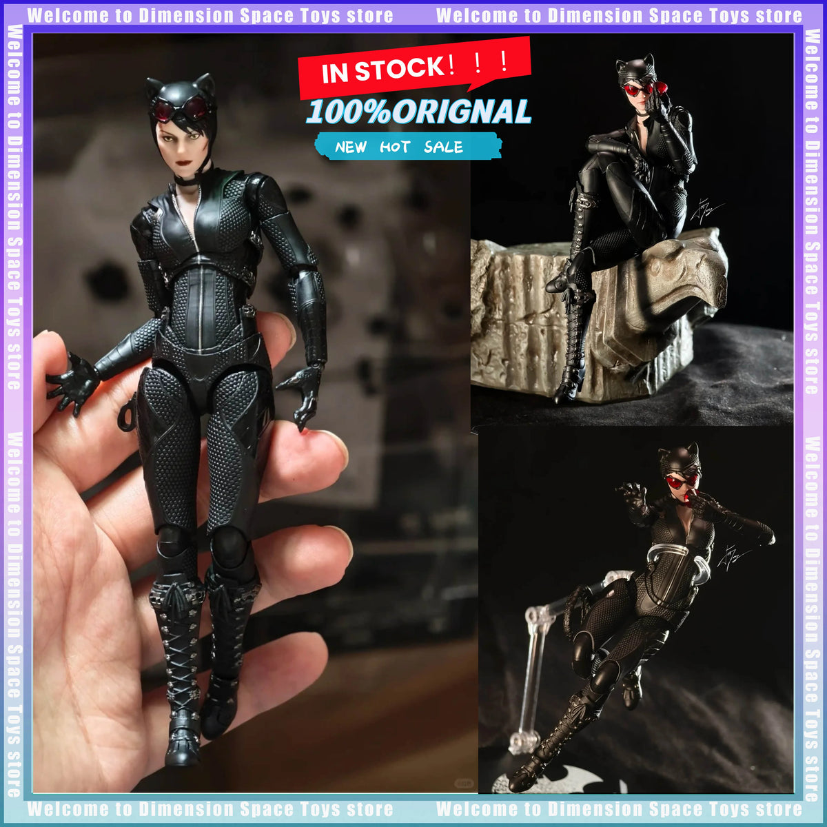 Original 1/12 LPZZ U-P-Finegures Catwoman Batman Arkham Knight Action Figures Model Collectible Model Toy Gift