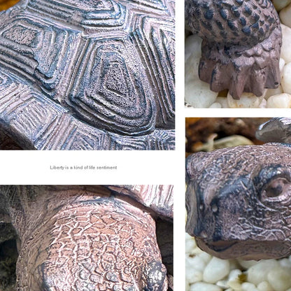 Lifelike Resin Fortune Tortoise Statue Stone Look Feng Shui Animal Sculpture for Outdoor Garden Pond Bonsai Entryway Desk Decor