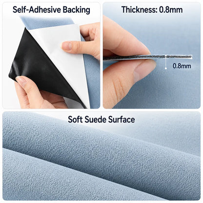 20-100cm Suede Leather Fabrics for Car Interior Modification Self-adhesive Splicing Cloth DIY Door Panel Workbench Wrap Sticker
