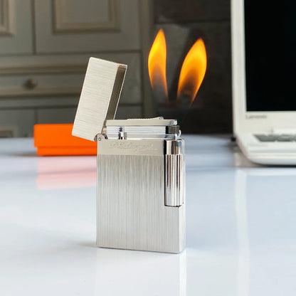 Windproof Lighter with Bright Sound for Men, Retro Cigarette Gift, Brass Shell, New