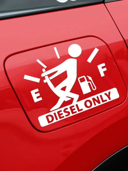 Car Stickers Vinyl Decal Fuel Refill DIESEL ONLY Motorcycle Decorative Accessories Creative