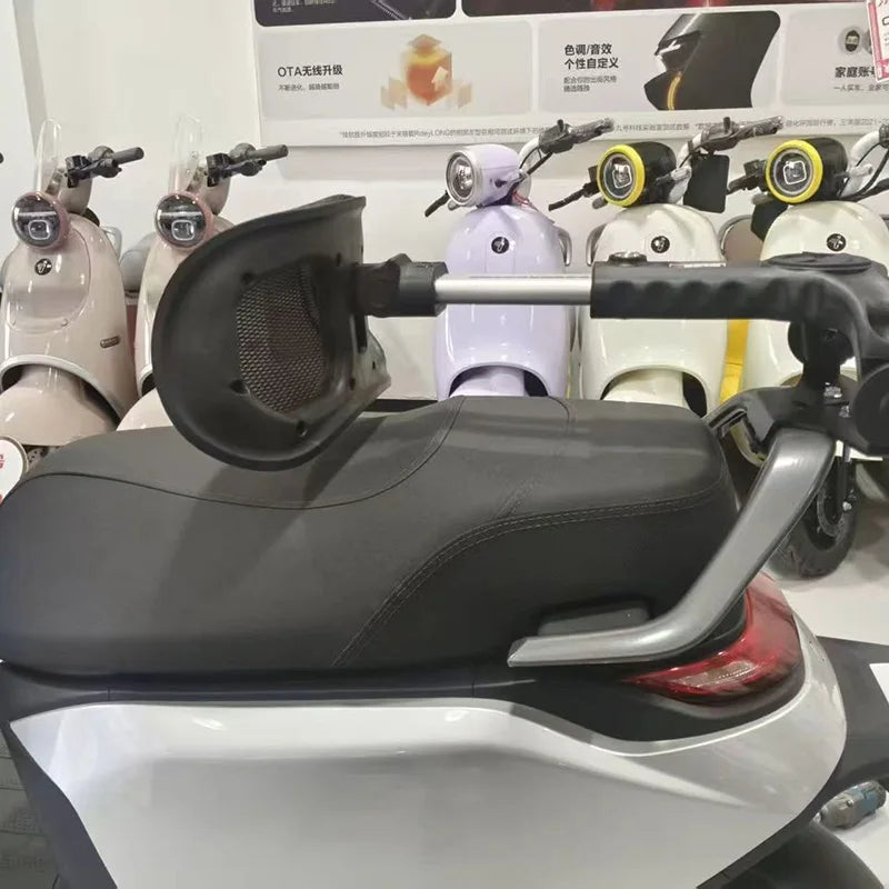 Universal Foldable Telescopic Electric Vehicle Rear Seatback With Lumbar Support For Motorcycle Scooter E-Bike Adjustable