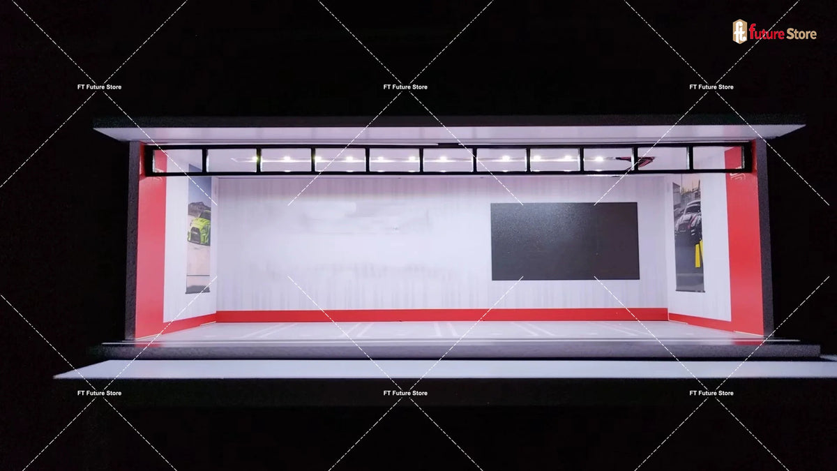 1/64 Scale Garage Scene Model Lighting Assembled Parking Lot Diorama Parking Place for Miniatures Figure Cars Display