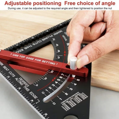 Adjustable Triangle Ruler Aluminum Alloy Angle Marking Ruler Woodworking Multifunction Gauge Woodworking Measuring Tool
