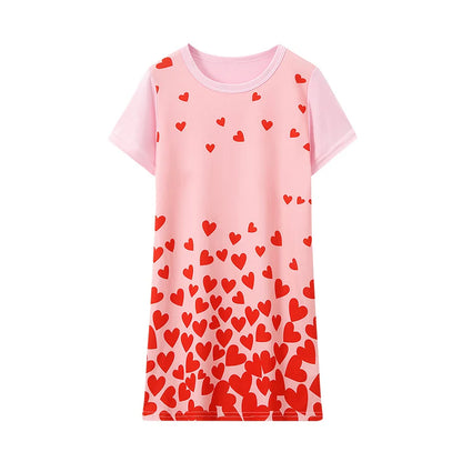 2/1 Pack Summer Girl Sweet and Lovely Princess Wind Dress Loose Plus Mermaid and Knee Skirt Comfortable Student Home Skirt