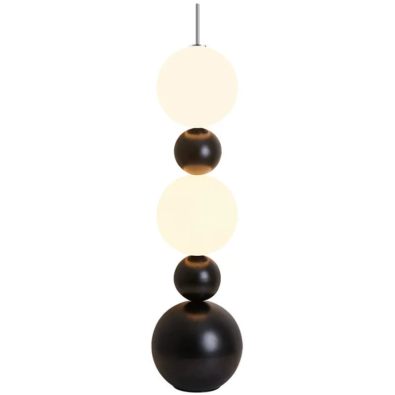 Italian Designer Black Wrought Iron Floor Lamps White Acrylic Ball Lampshade Living Room Bedroom Restaurant Study Standing Light