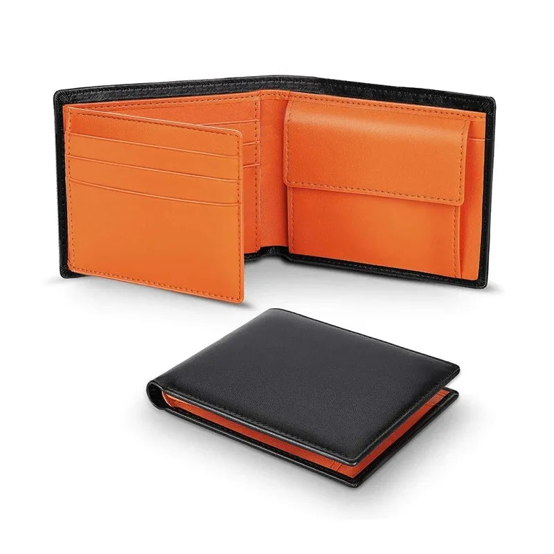 Wallets Mens Slim RFID Blocking Genuine Leather with Coin Pocket  2 Banknote Compartments 10 Credit Card Holders Wallet for Men