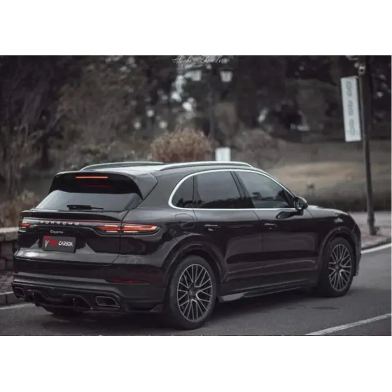 Real Carbon Fiber Body Kit For Porsche Cayenne Coupe 2018-2023 Front Bumper Lip Bear Trunk Diffuser Side Skirt Spoiler