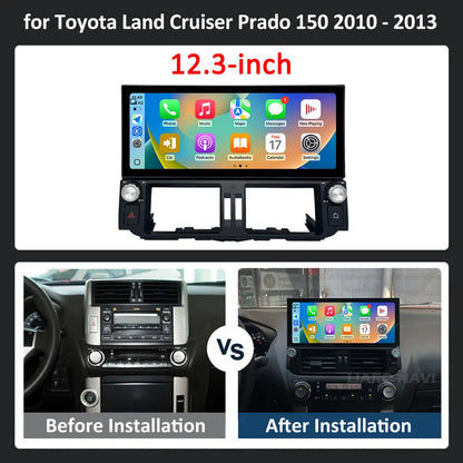 12.3 inch Ultra-thin Screen DSP Android 16 for Toyota Land Cruiser Prado 150 2010 - 2013 GPS Navi Car Radio Multimedia Player 4G