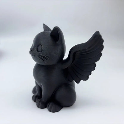1 Piece Angel Cat Statue Ornament, Cat Statue with Wings, Pet Keepsake Animal Cat Statue Ornament, Elegant and Simple Decoration, Suitable for Home, Office or Living Room Decoration, Birthday, Halloween, Christmas, Thanksgivi