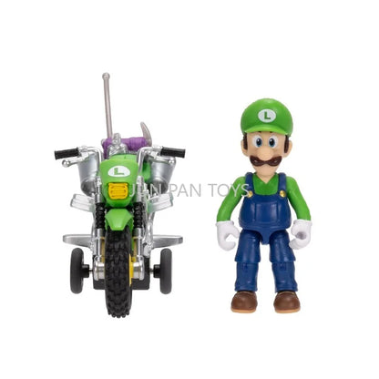 Original Super Mario Galaxy Movie 2.5 Inch Mario Luigi Pull Back Motorcycle Racer Action Figure Set Collectible Toy for Kids Fan
