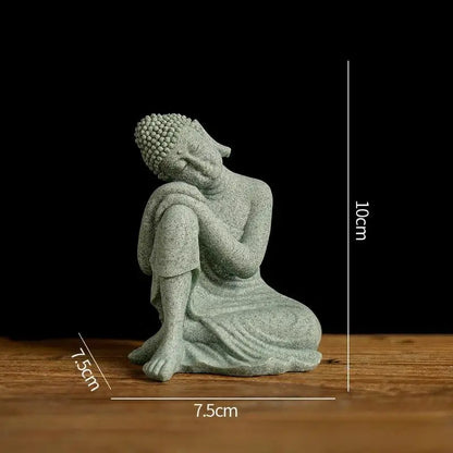 ♥Buddha Statue Set – Sandstone Finish, Various Poses, Zen Home Decor for Meditation & Spiritual Space
