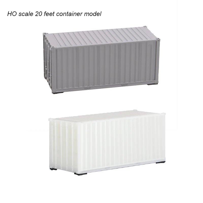 HO 1/87 Scale Miniature Container Model 20FT Shipper Container Storage Box DIY Building Railway Train Scene Accessories 1PCS
