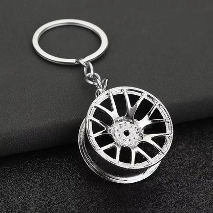 Stainless Steel Car Keychains Brake Disc Turbocharger Gear Design Keyrings Creative Mechanical Car Parts Keychain Gift for Men