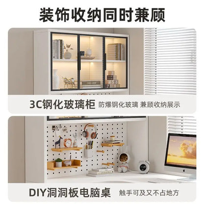 L Shaped Bookcase Integrated Computer Desk Corner Student Bedroom Home Simple Office Writing Desktop E-sports Computer Table