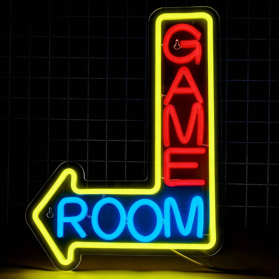 Game Neon Sign Gaming LED Neon Lights for Wall Decor USB Light Up Signs for Game Room Man Cave Teen Boy Bedroom Decorations Gift