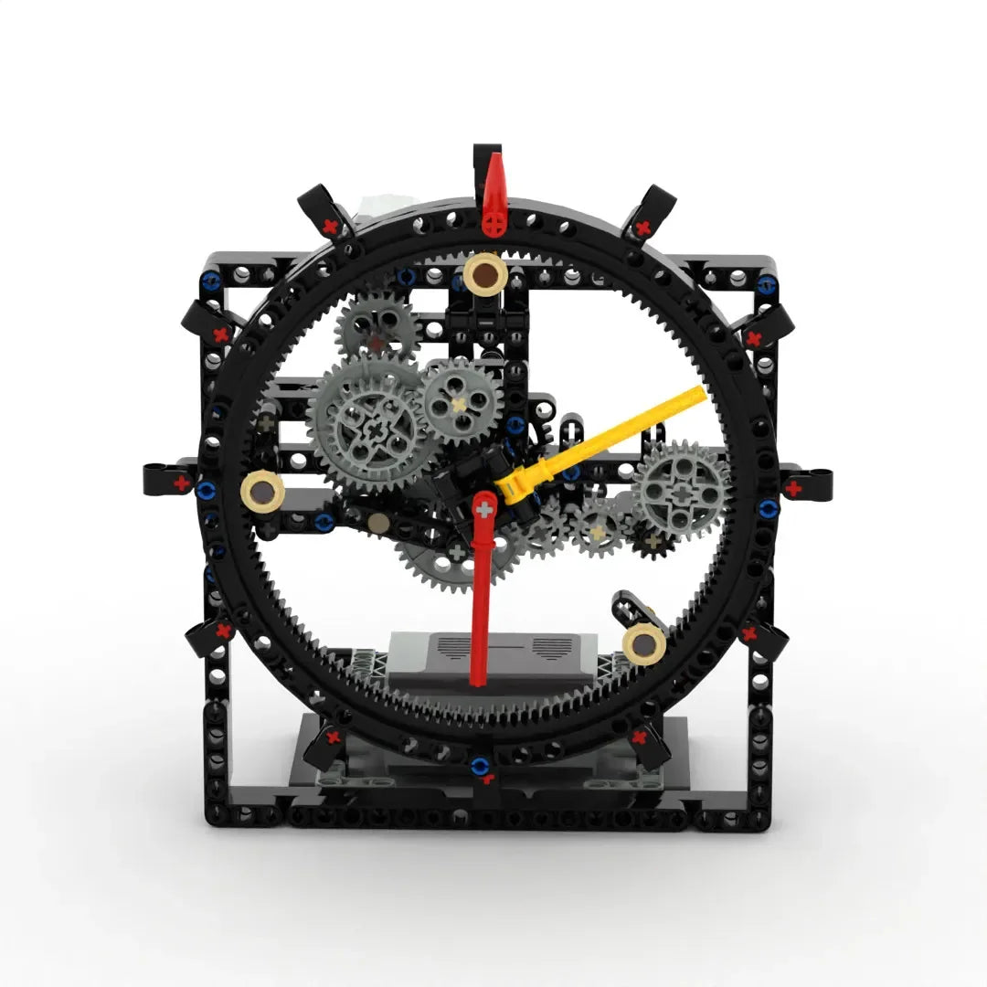 MOC electric mechanical clock building blocks, gears, construction machinery, model assembly, mainspring pendulum,