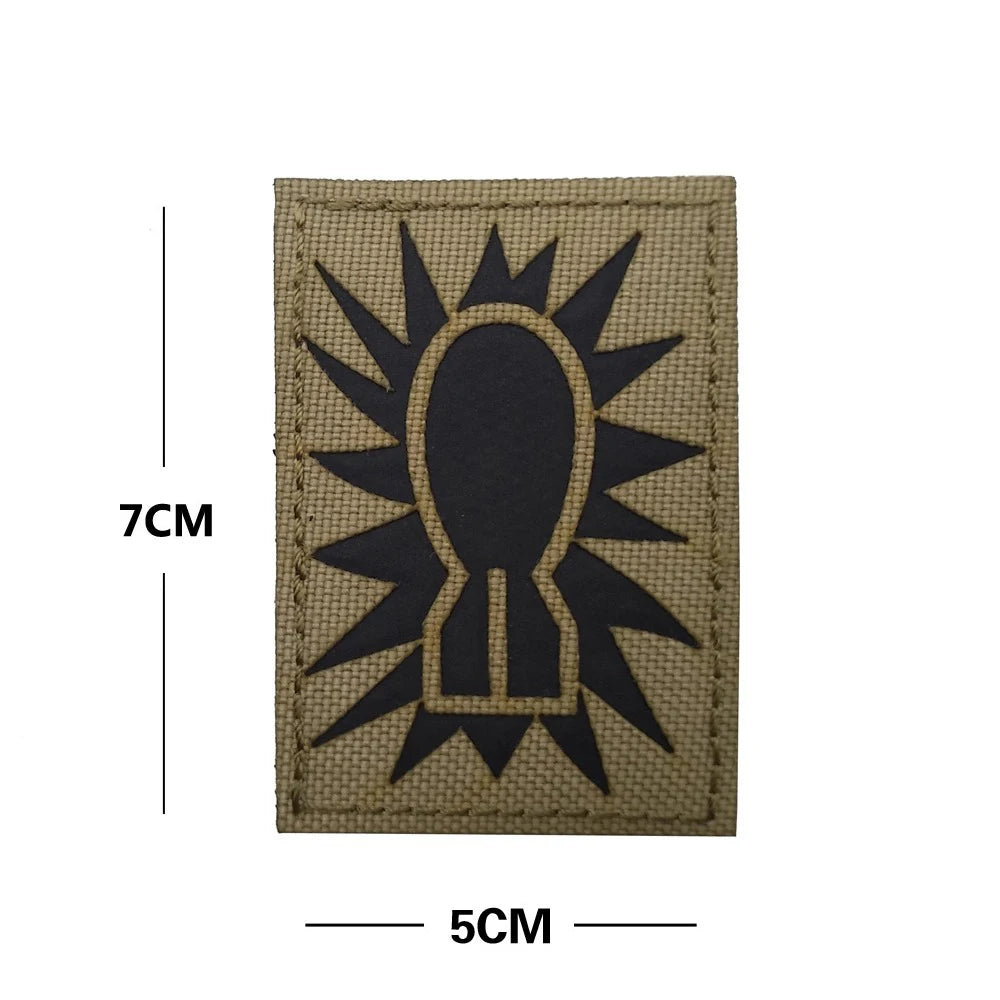 Outdoor Bag Accessories EOD English Pattern Embroidery + Reflective PVC Armband Morale Backpack Hook and Loop Patch