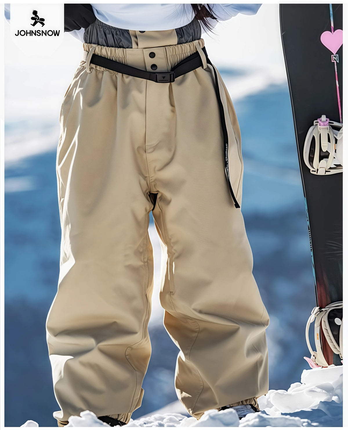John Snow Winter Women And Men's Waterproof Ski Pants Outdoor High Quality Breathable Loose Snow Trousers Ski Snowboarding Pants