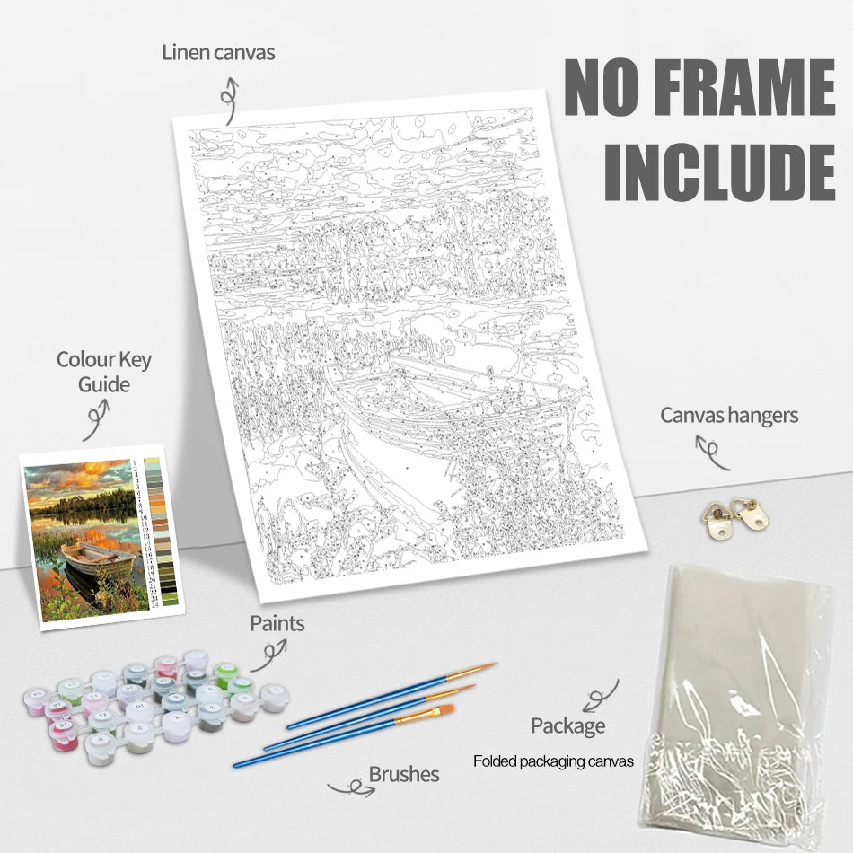 GATYZTORY Acrylic Paint By Numbers For Adults City Landscape HandPainted Painting By Numbers Unique Gift Home Decor