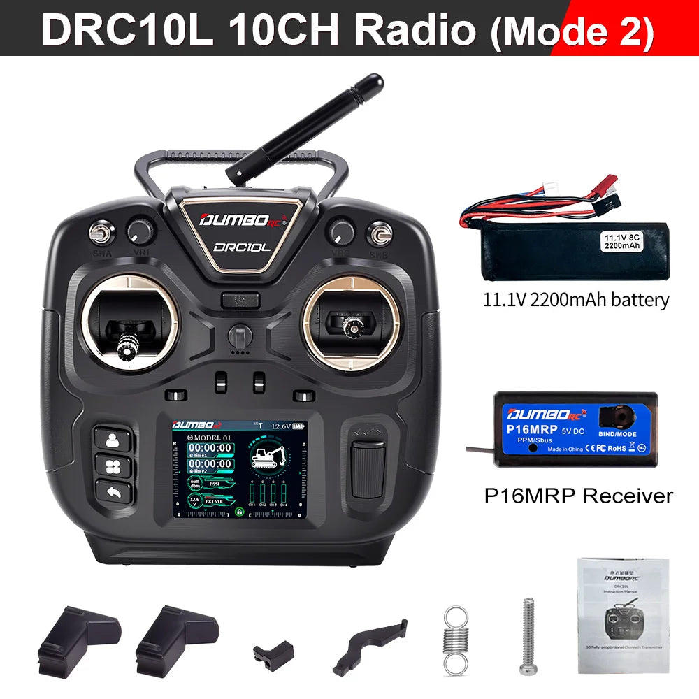 (New Product Surprise Price) DUMBORC DRC10L 2.4G 10CH Coach Mode Remote Controller For RC Plane Car Boat Tank