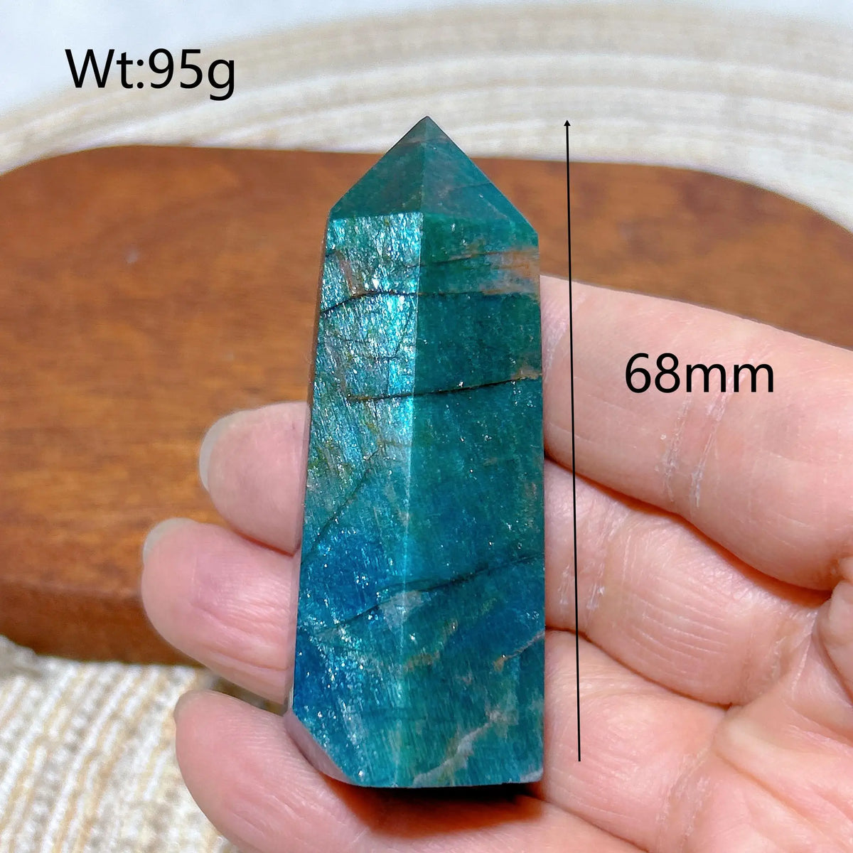 Natural Crystal Blue Flashy Apatite Tower Healing Gemstones High Quality Mineral Reiki Ornament Home Decorations Gift