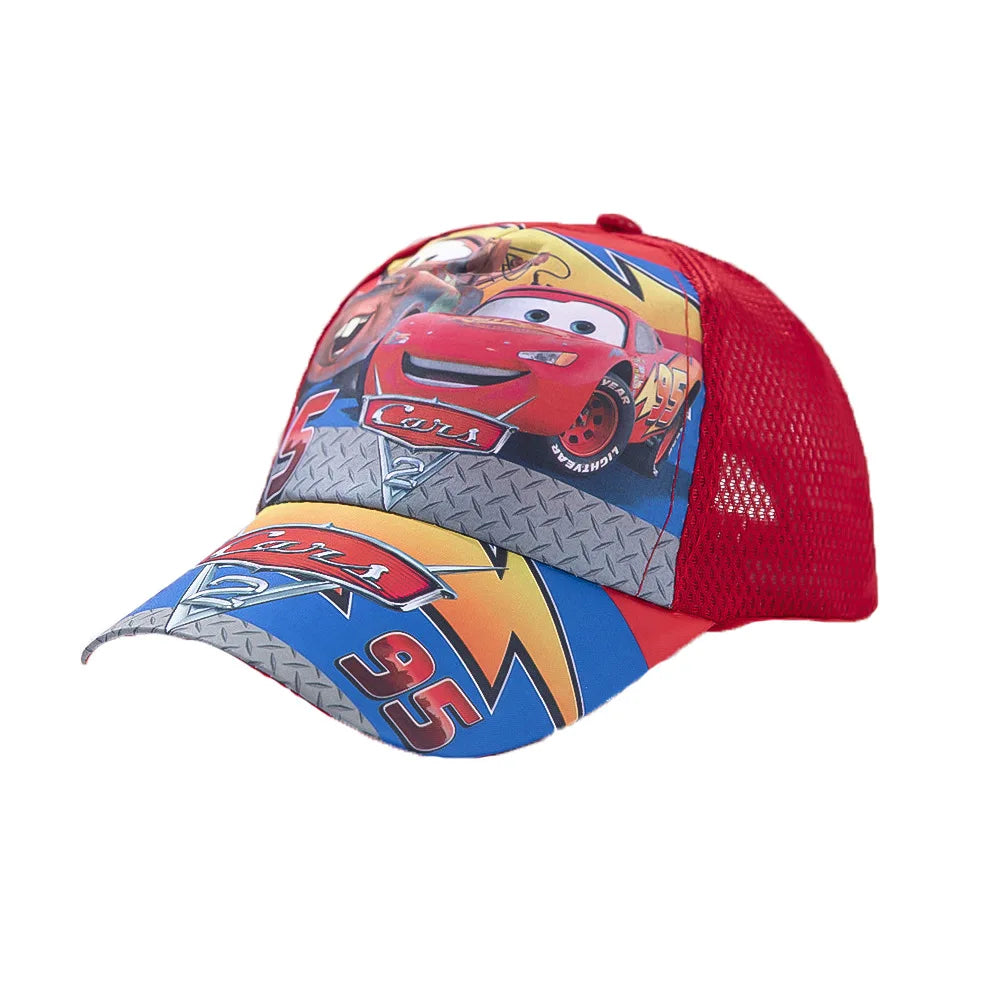 Disney Baseball Cap, Kids Peaked Cap, Summer Car‑Cartoon Breathable Mesh Hat, Anime‑Character Sun Hat