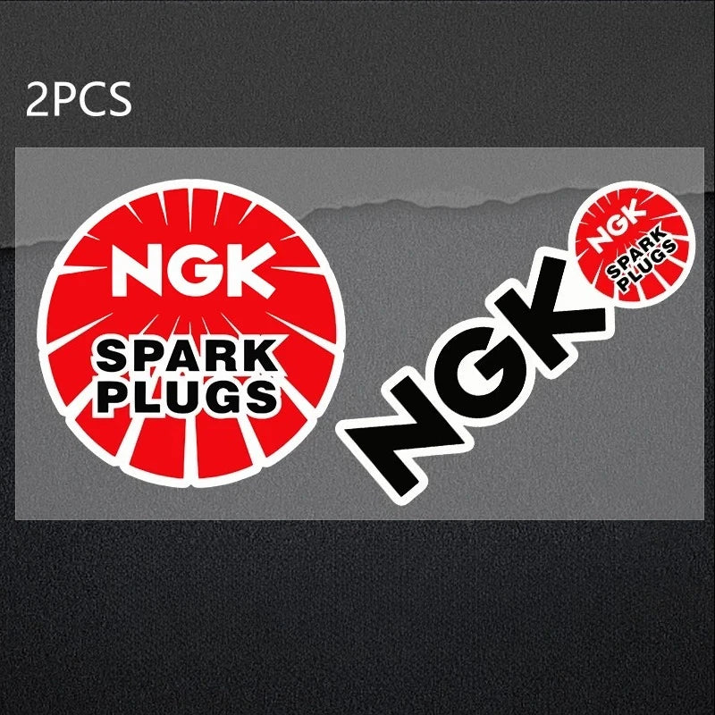 Waterproof Reflective NGK Spark Plug Car Sticker Creative Personalized Body Decoration Glass Sticker