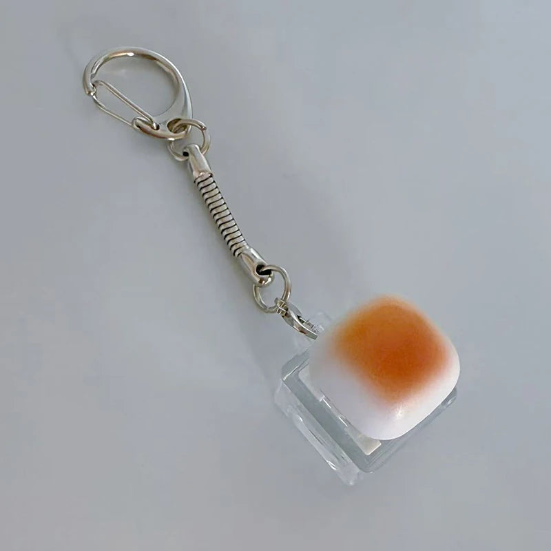 [NC]1PC Caramel Bread Keyboard Stress Relief Button Light Keycap Backpack Pendant Keychain For Office Adult Accessory[NC]