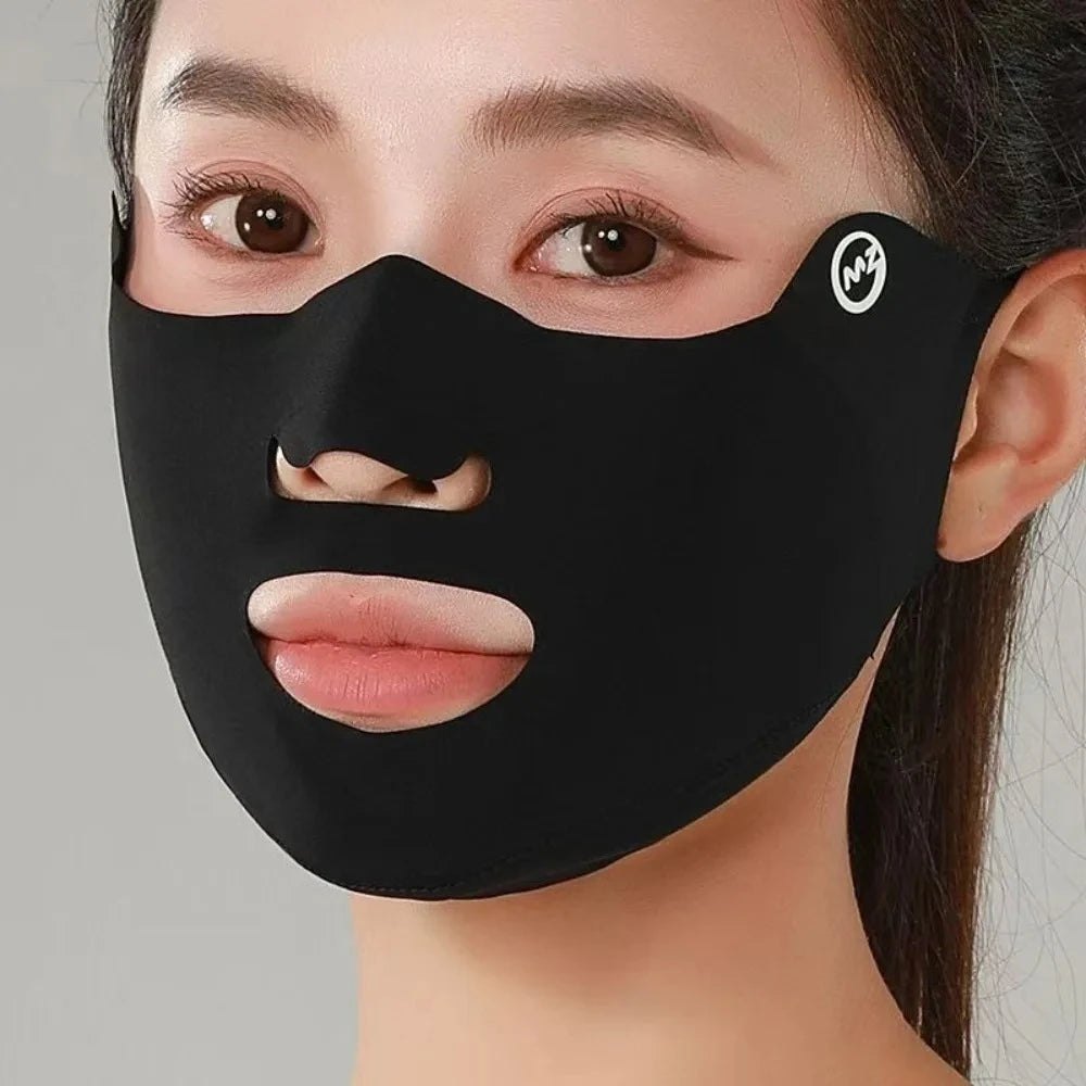 New Breathable Ice Silk Mask Washable Anti-UV Riding Face Mask Dustproof Anti-sun Mask Gift