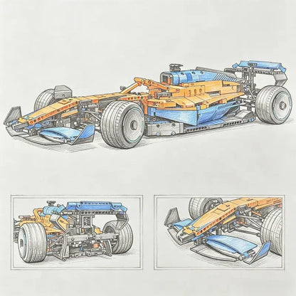 1:8 Scale New 1432PCS Technical Performance SF-24 RB20 Building Blocks Car Assembly Race Car MOC Bricks Supercar Model Toys Gift