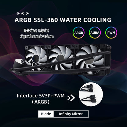 MANMU Water-cooled All In One CPU Liquid Cooling 360mm ARGB Water-Cooled Radiator for X99 Motherboard