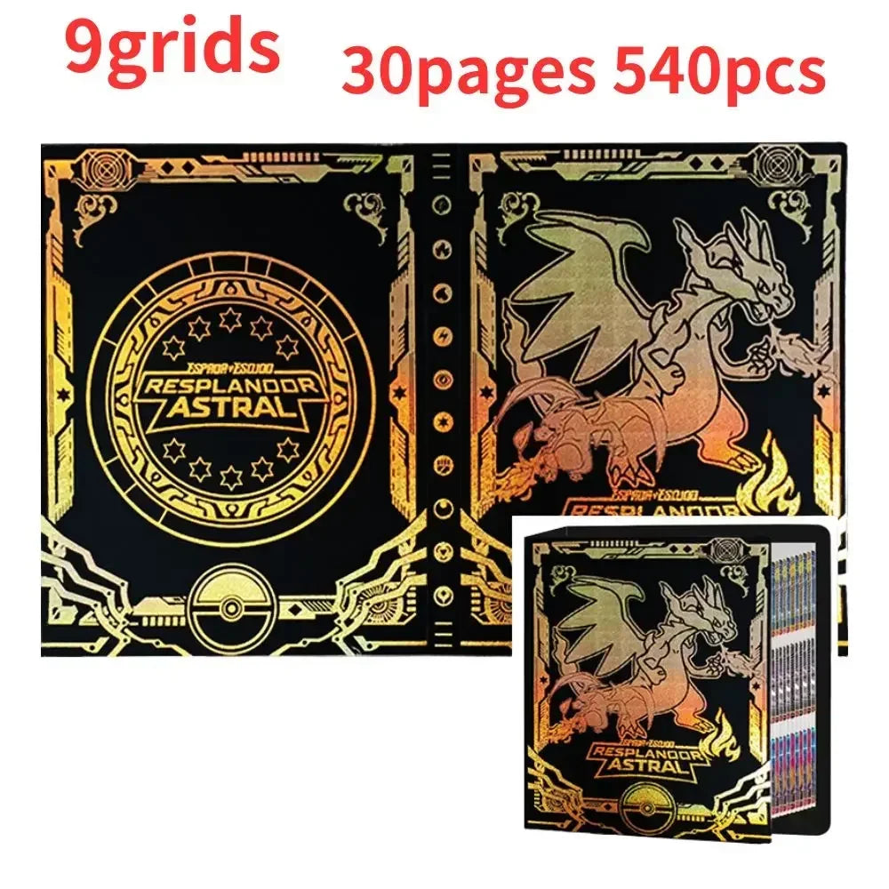 9 Pocket Cards Album Holder Cartoon 432 Card Anime Map Game Collection Binder Book Folder Top Toys Gift for Kids