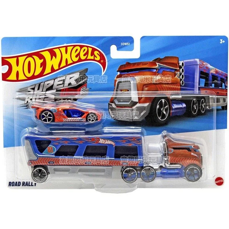 New Hot Wheels Transformers HYT56 Transformerstrack Fleet Optimus Prime Ultra Magnus Volvo 240 Drift 1/64diecast Car Model Toys