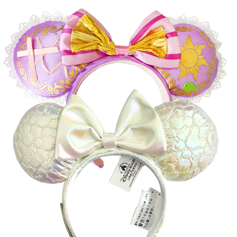 2025 Disney Solid Color Minnie Mouse Ear Headband Large Sequin Hairbands Party Christmas Halloween Cosplay Costume for Girls