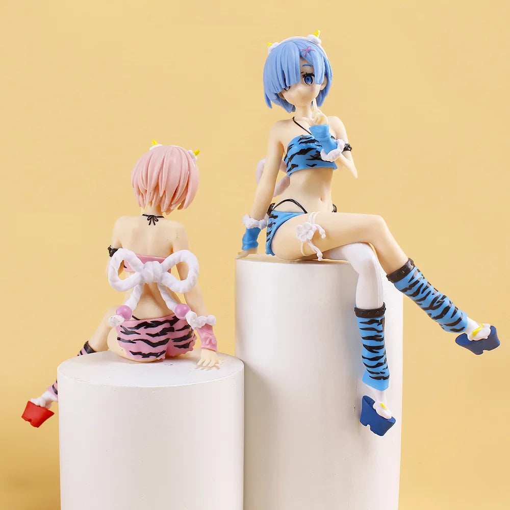 New Anime Figure Pajamas Leopard Bikini Sitting Posture Girl PVC Action Collection Model