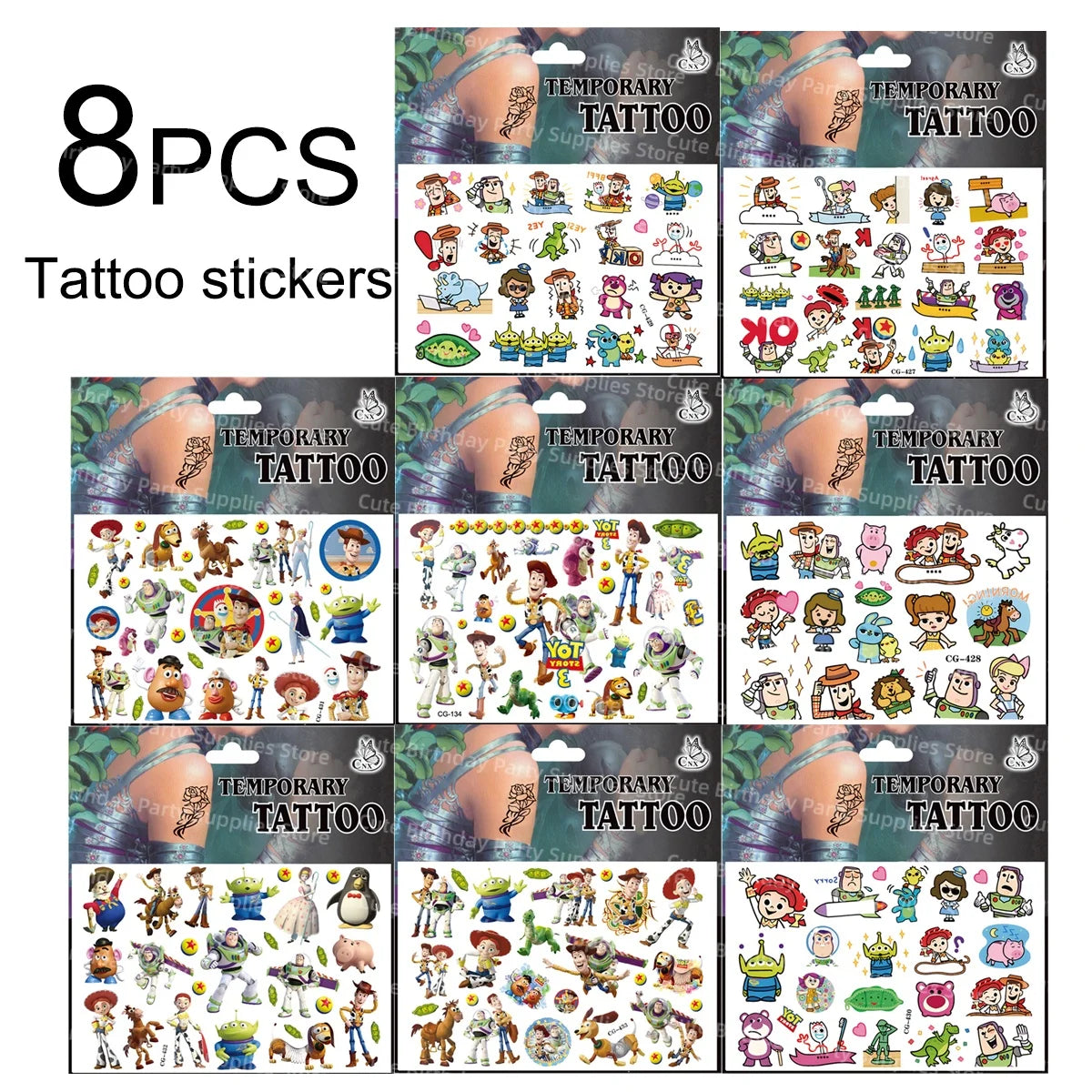 Toy Story Party Decorations Cup Plate Napkin Slap Bracelet Cake Topper Birthday Party Favors Reward Prizes Party Supplies
