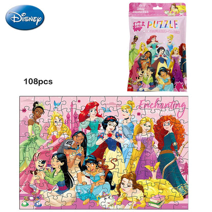 1Set Disney Princess Officially Licensed Cartoon Jigsaw Puzzles Wall Décor Puzzle Accessories Family Activity DIY Assembled Gift